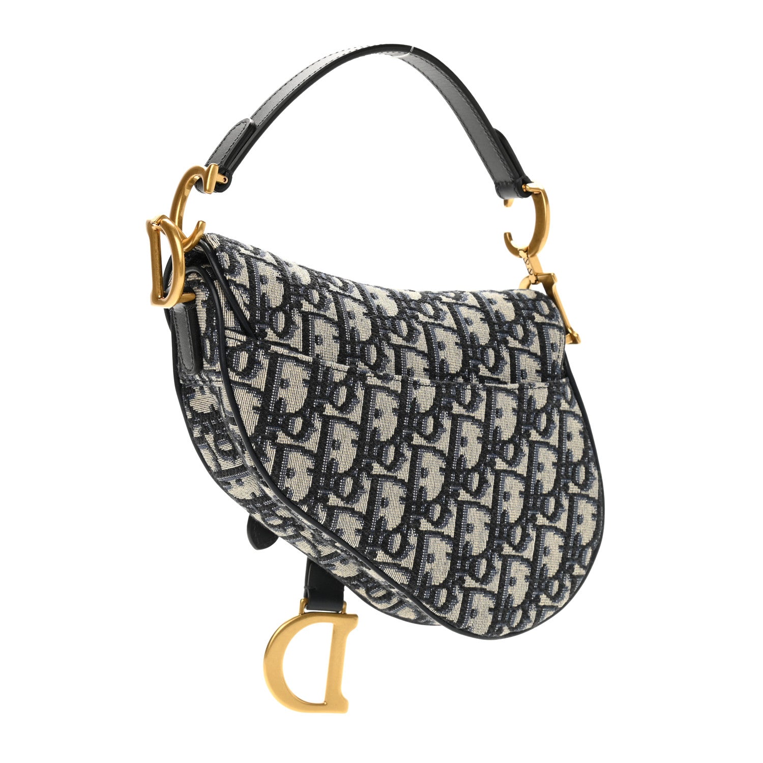 Christian Dior Oblique Mini Saddle Bag Blue 3 of 10