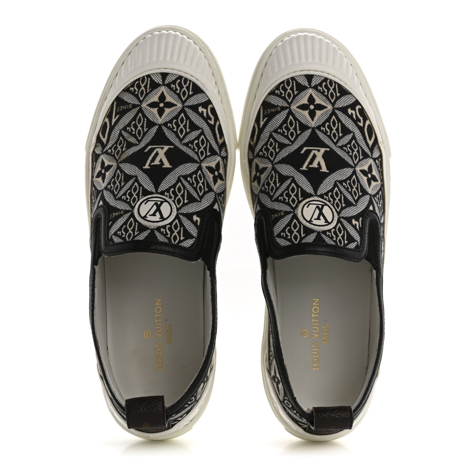 Louis Vuitton Jacquard Since 1854 Playtime Slip On Sneakers 37 Black 2 of 11