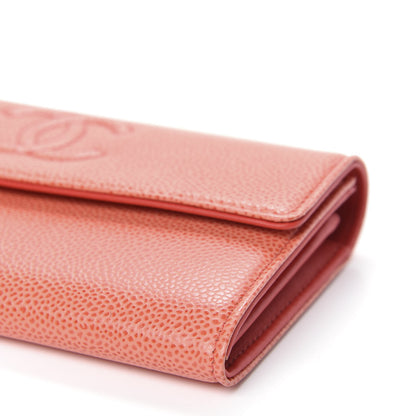 Chanel Caviar Timeless CC Large Gusset Flap Wallet Orange 9 of 11