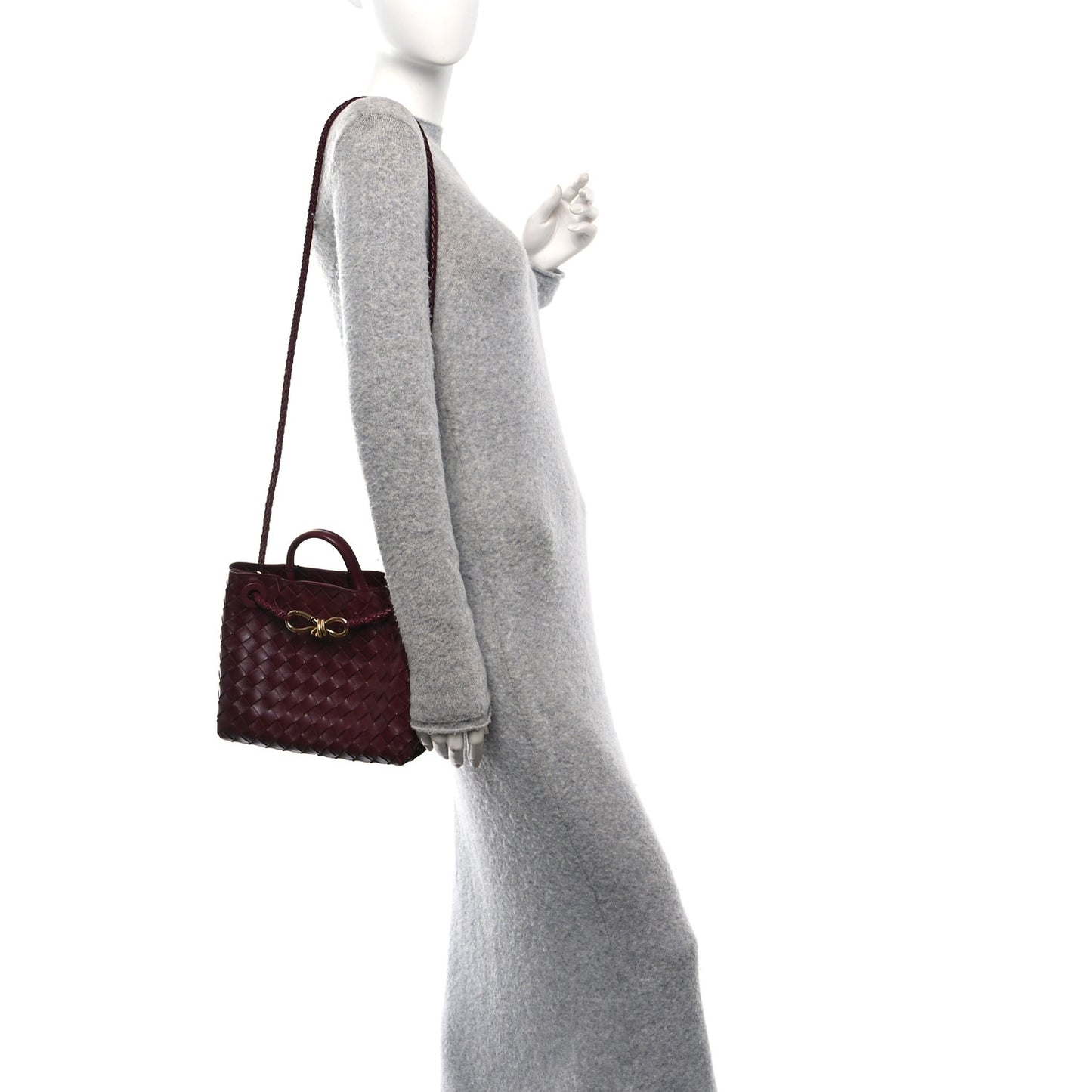 Nappa Intrecciato Small Andiamo Shoulder Bag Barolo