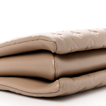 Louis Vuitton Lambskin Embossed Monogram Coussin PM Taupe 10 of 11