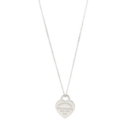 Tiffany Sterling Silver Small Return to Tiffany Heart Pendant Necklace 1 of 7