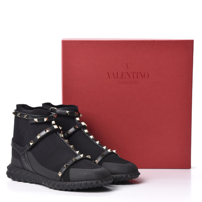 Valentino Garavani Body Tech Knit Rockstud Sock High Top Sneakers 39 Black 9 of 9
