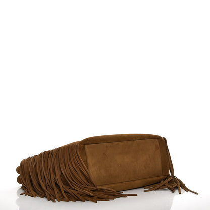 Saint Laurent Suede Fringe Monogram Shopping Tote Light Ochre 4 of 8
