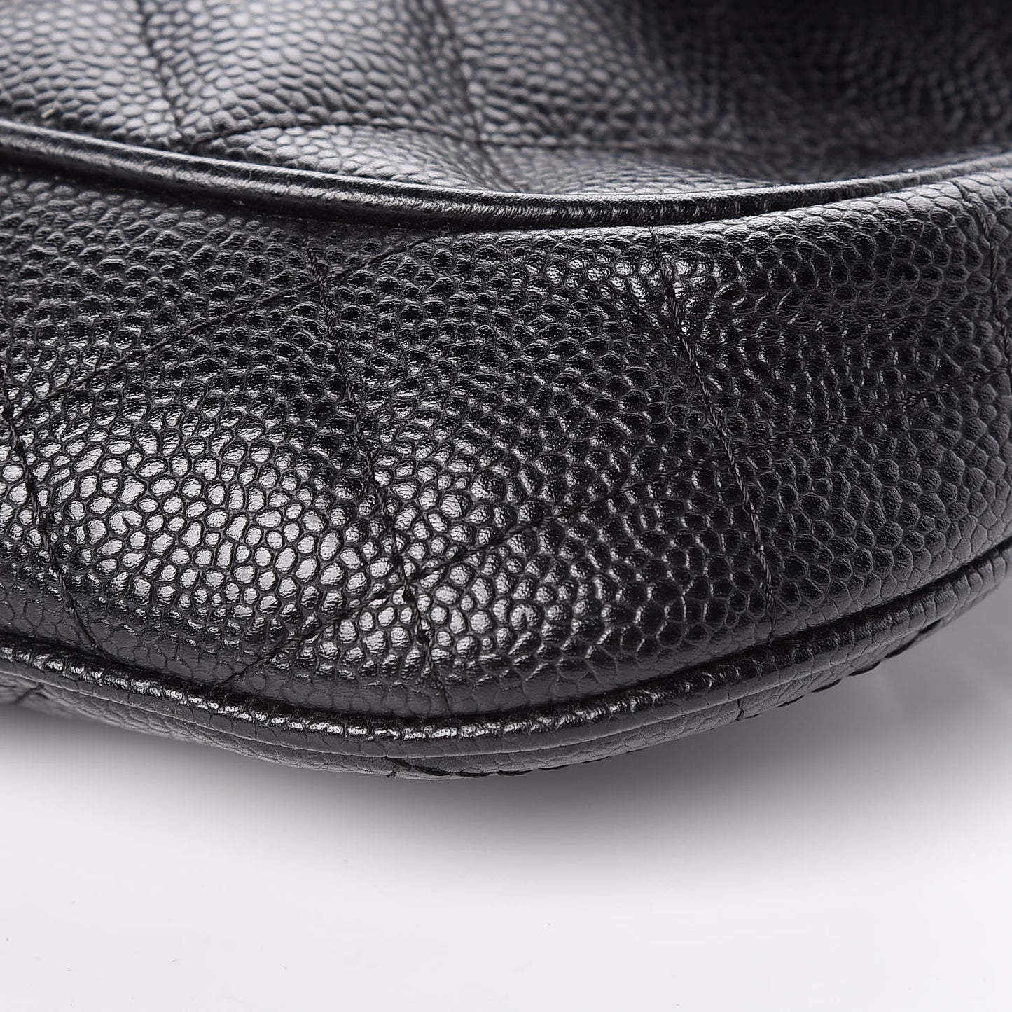 Caviar Quilted Small Flap Shoulder Bag Black