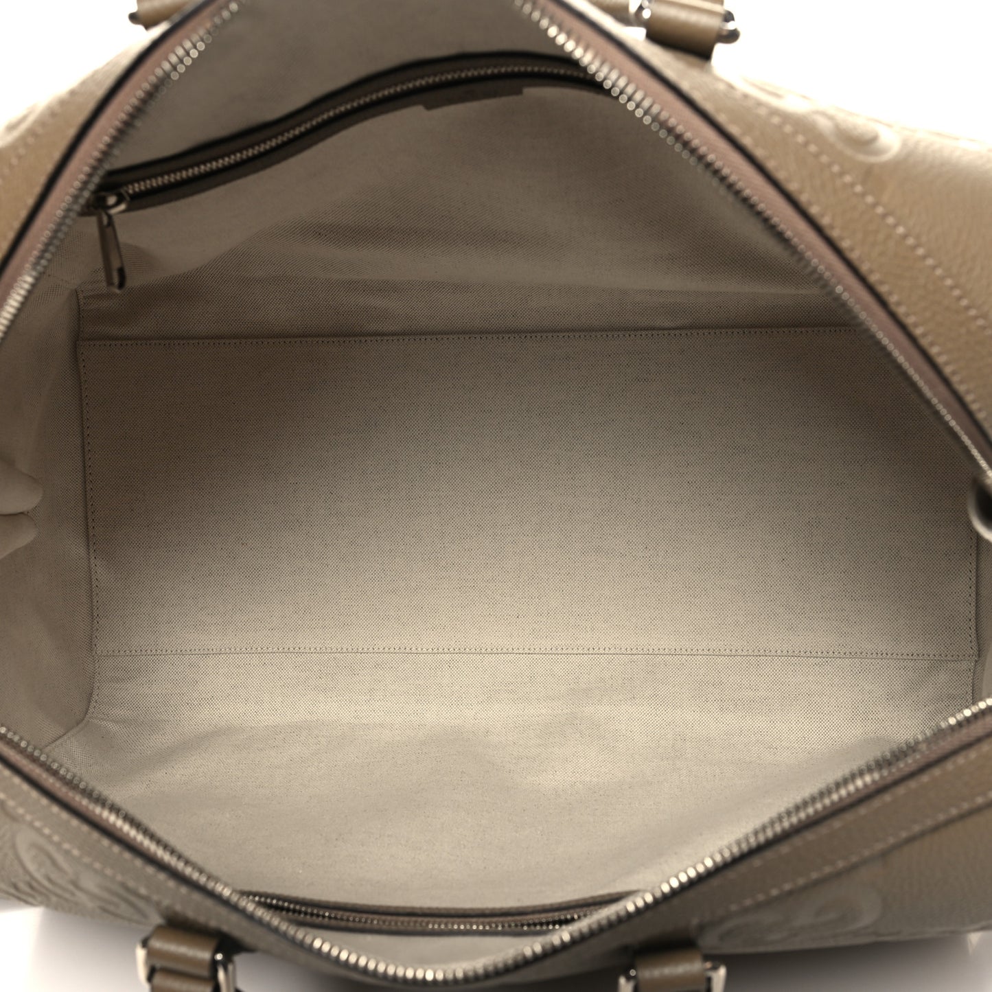 Piuma Calfskin Jumbo GG Embossed Large Duffle Bag Good Taupe
