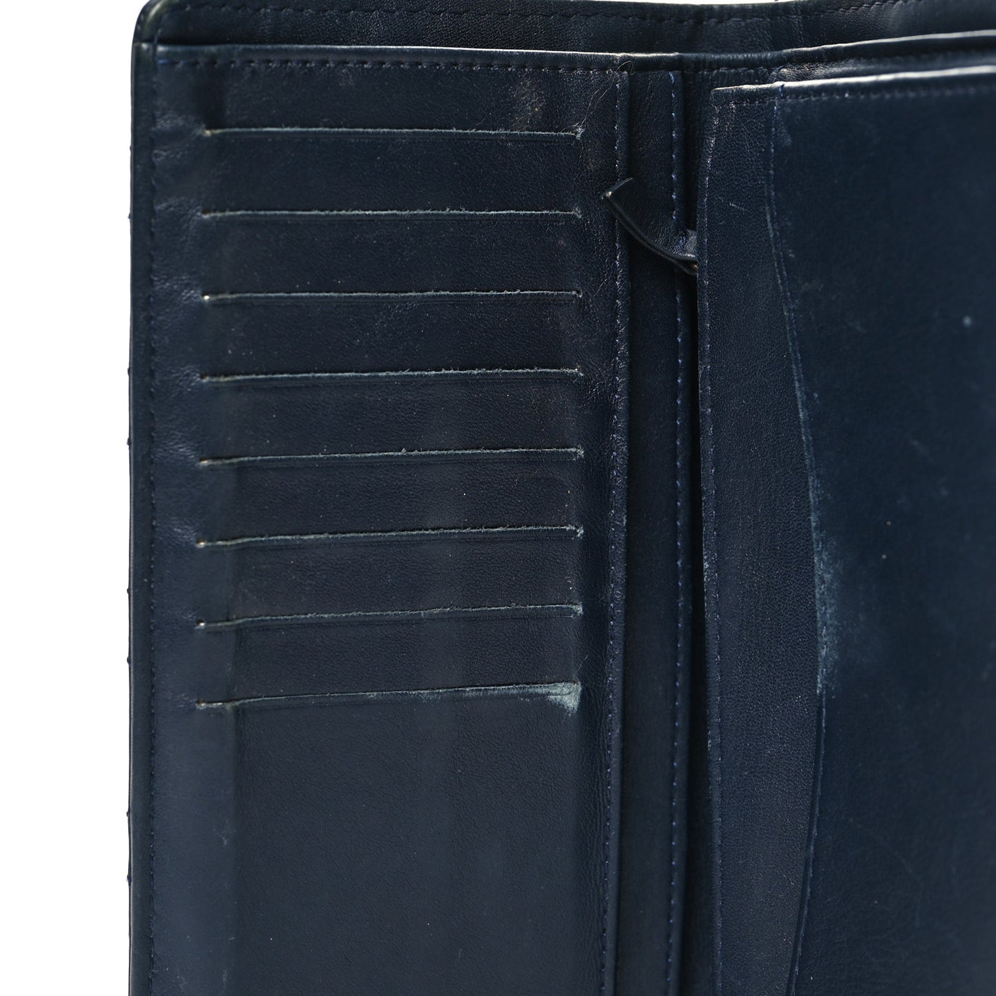 Caviar Quilted Yen Wallet Dark Blue