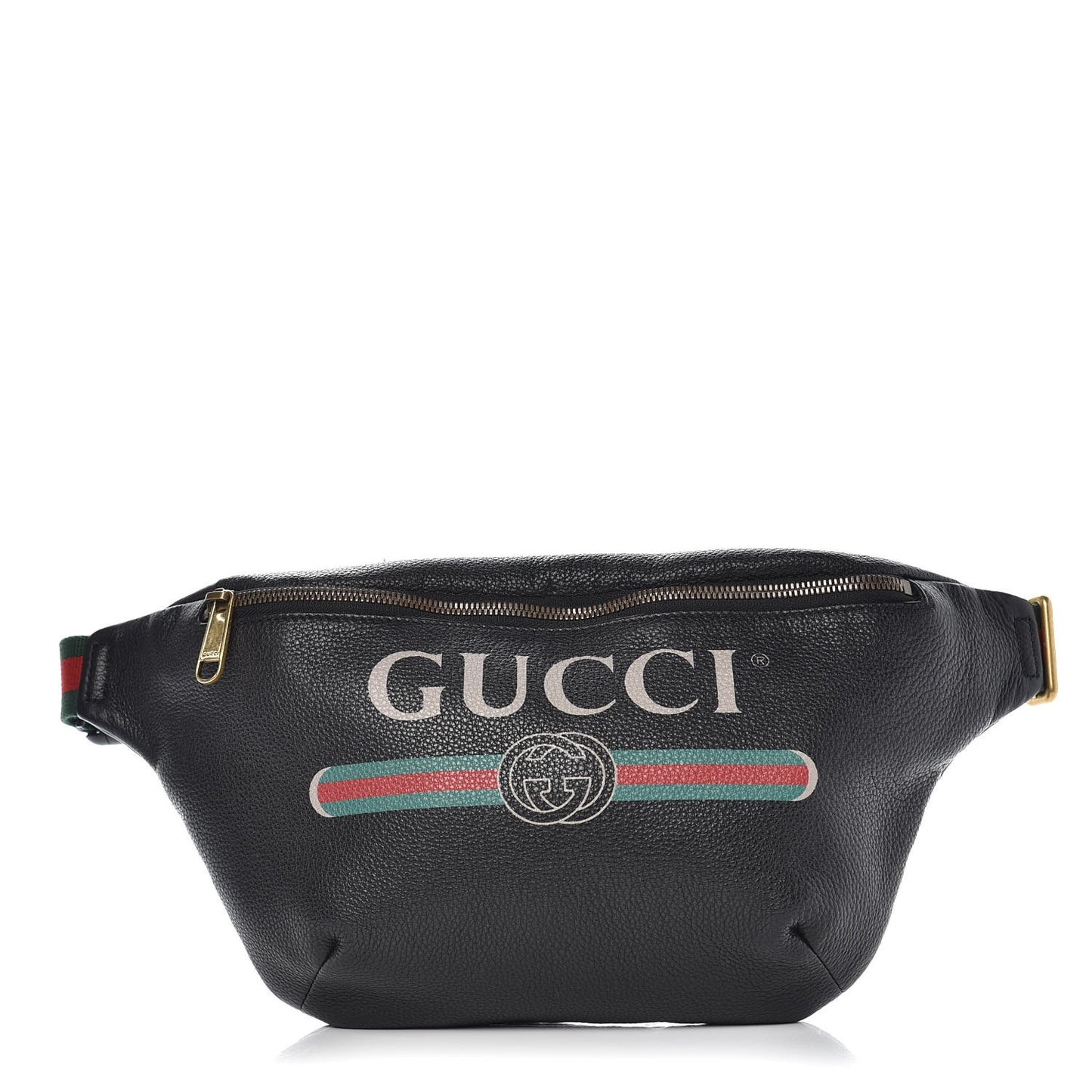 Grained Calfskin Logo Belt Bag Black