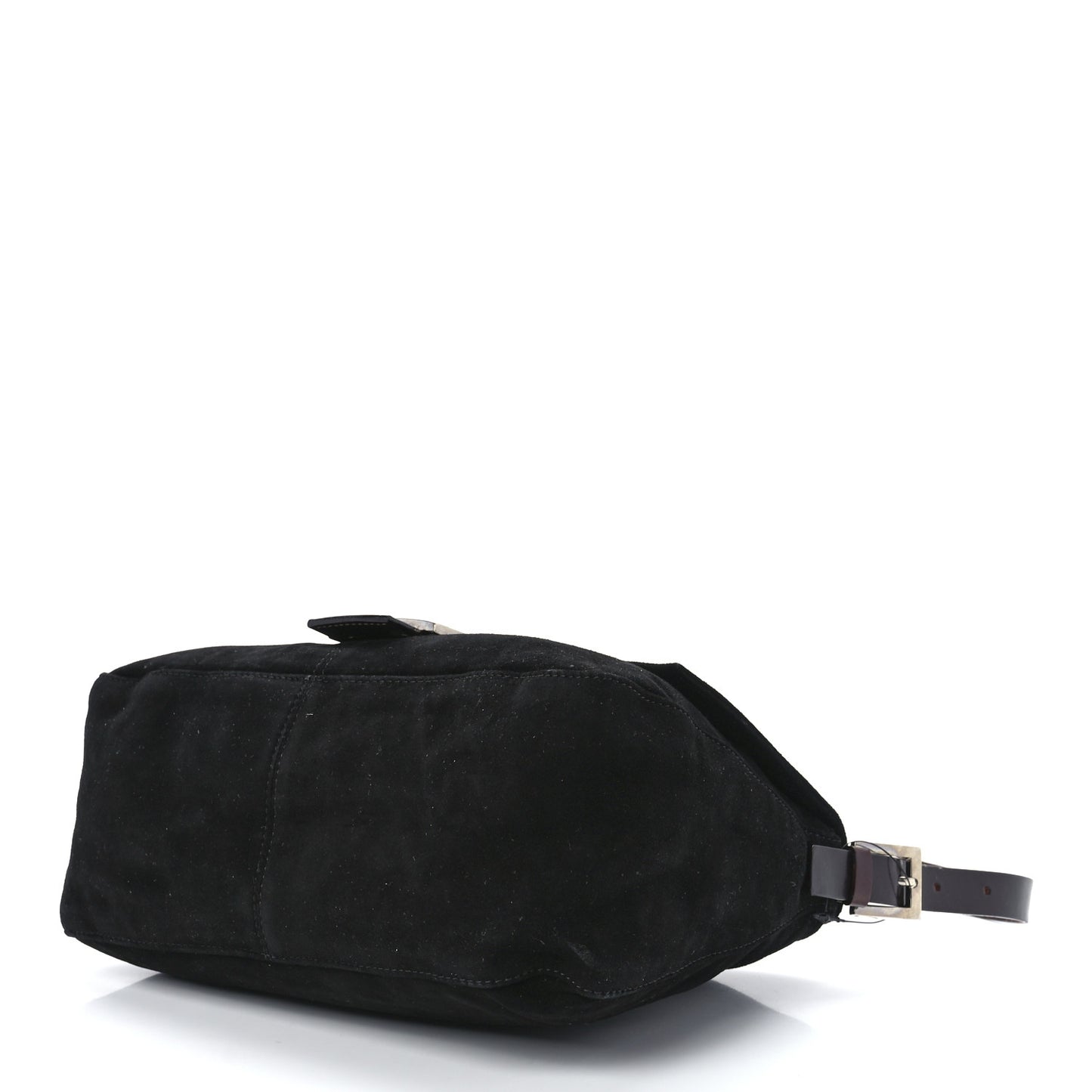 Suede Calfskin Mama Baguette Black
