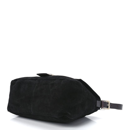 Fendi Suede Calfskin Mama Baguette Black 10 of 13