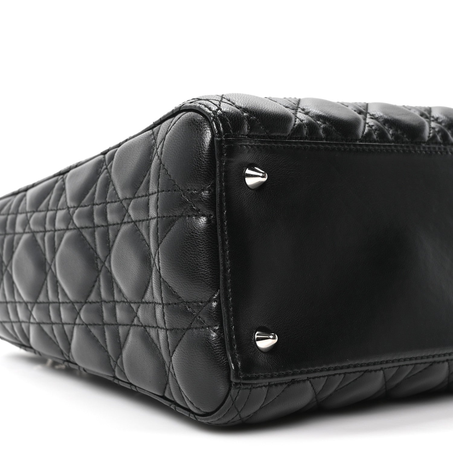 Christian Dior Lambskin Cannage Medium Lady Dior Black 9 of 10
