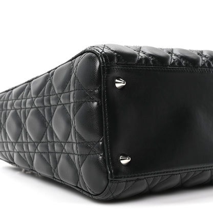 Christian Dior Lambskin Cannage Medium Lady Dior Black 9 of 10