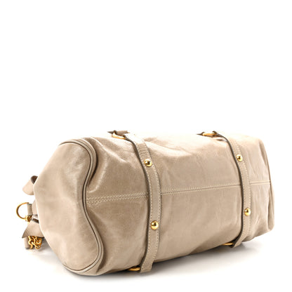 Miu Miu Vitello Lux Medium Bow Bag Grey 4 of 9