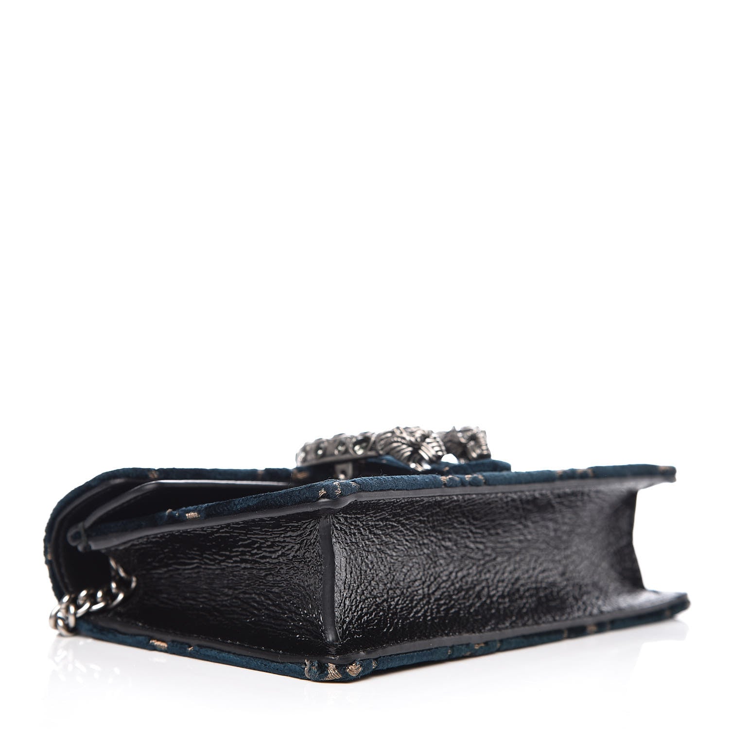 Gucci Velvet GG Monogram Super Mini Dionysus Shoulder Bag Blue Beige Black 4 of 8