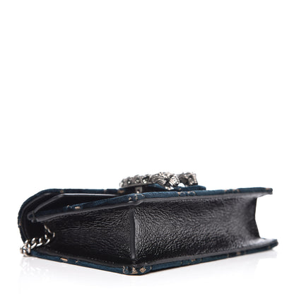 Gucci Velvet GG Monogram Super Mini Dionysus Shoulder Bag Blue Beige Black 4 of 8