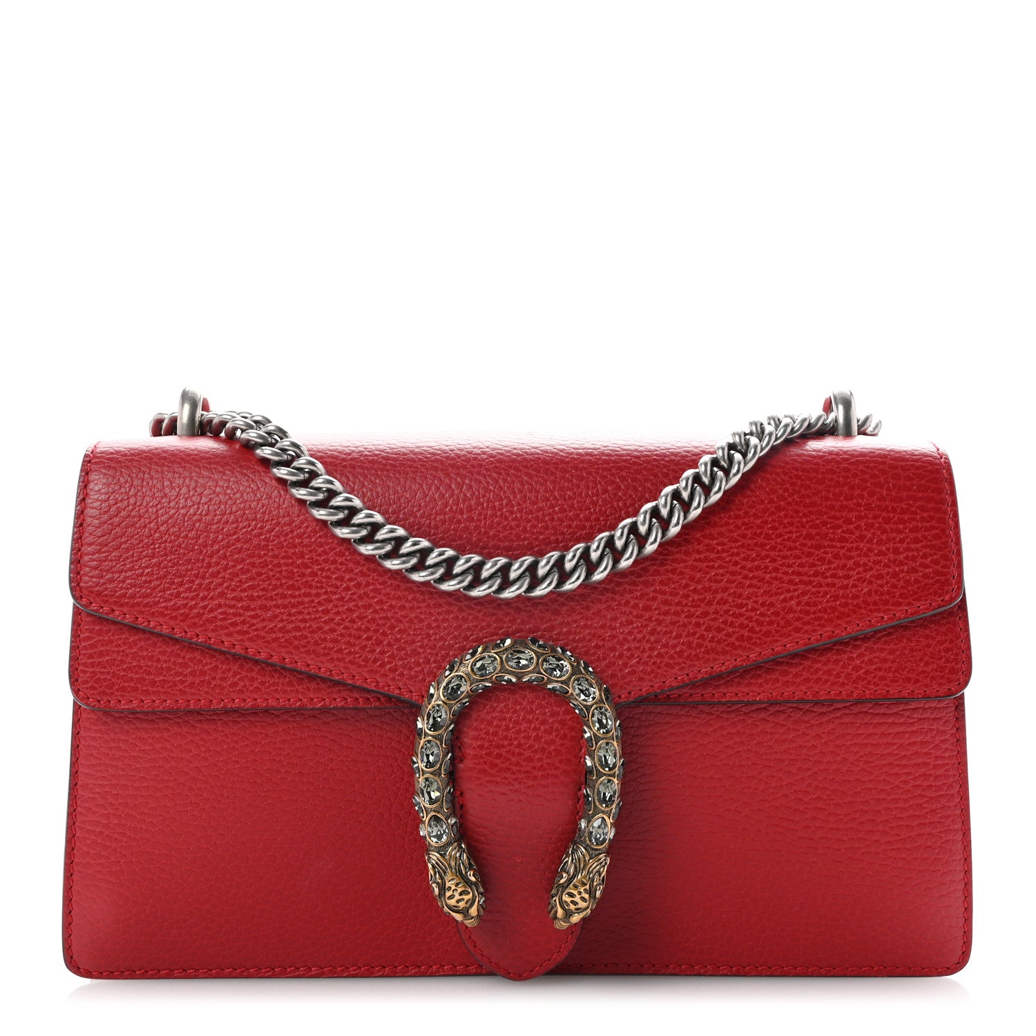 Gucci Dollar Calfskin Swarovski Crystal Small Dionysus Shoulder Bag Hibiscus Red 1 of 11