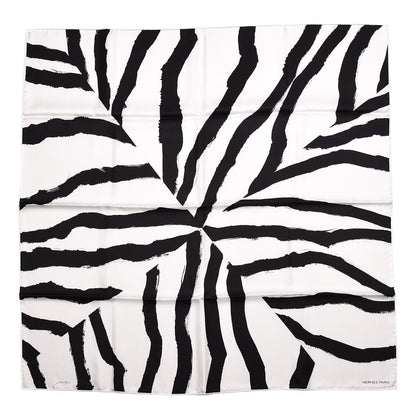 Hermes Silk Rosace De Janos Ber Scarf 90 White Black 1 of 5