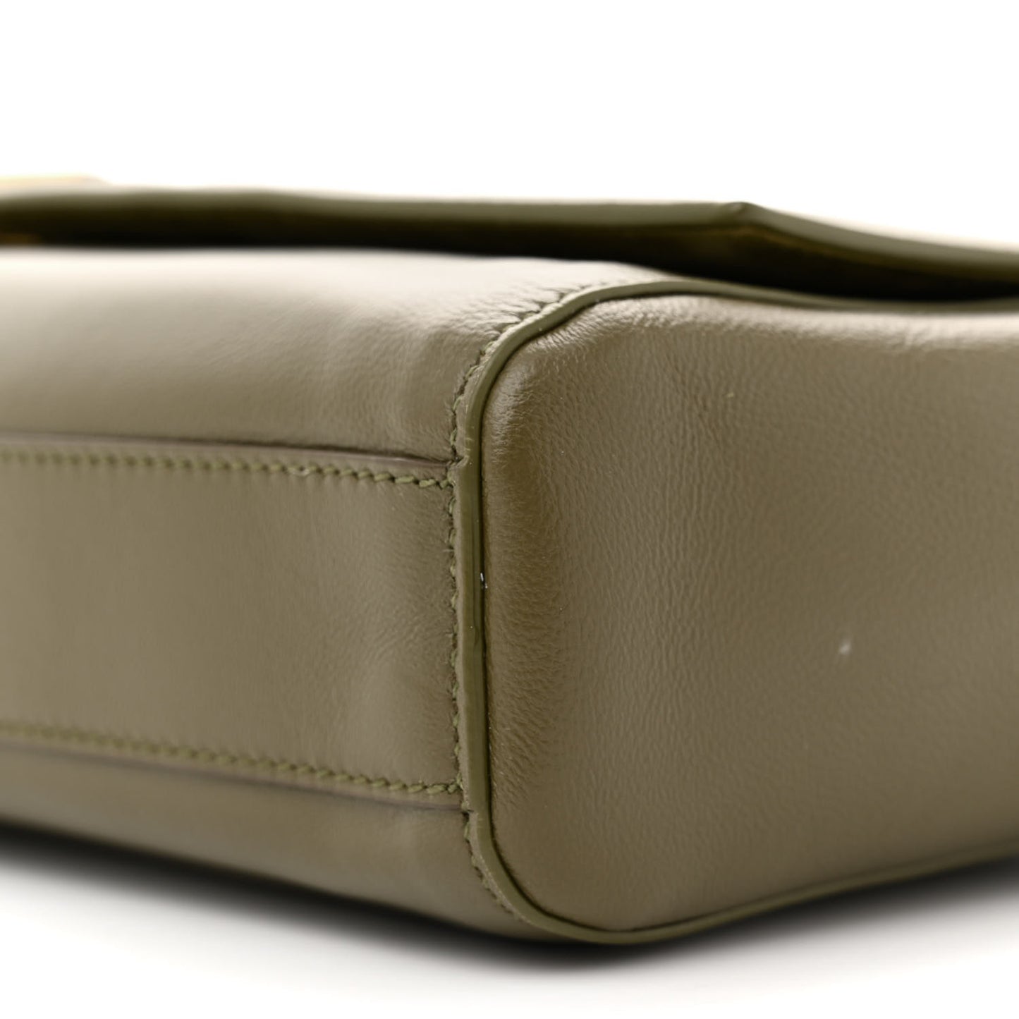 Smooth Calfskin Suede Medium Reversible Monogram Kate Satchel Loden Green