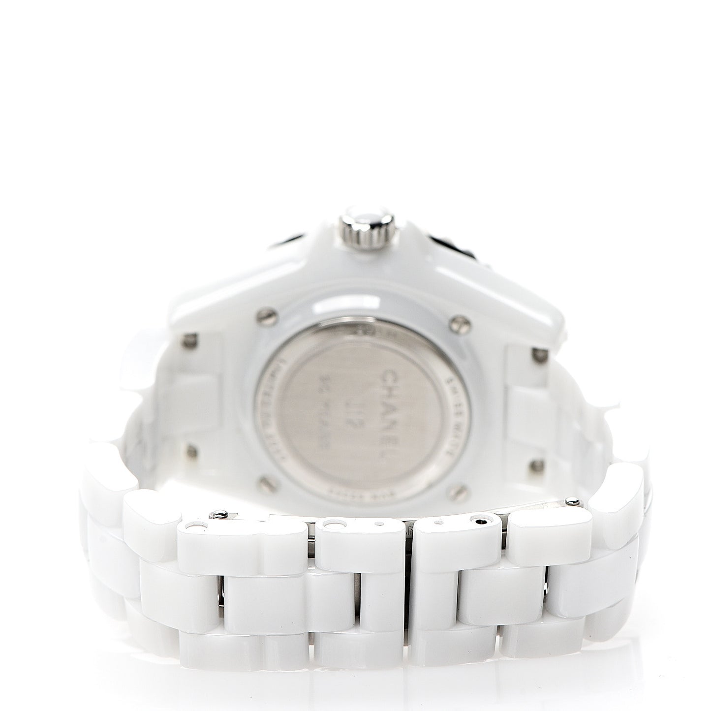 Stainless Steel Ceramic Diamond 33mm J12 Limited Edition Quartz Watch White