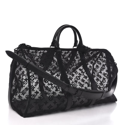 Louis Vuitton Monogram See Through Keepall Bandouliere 50 Black 2 of 11