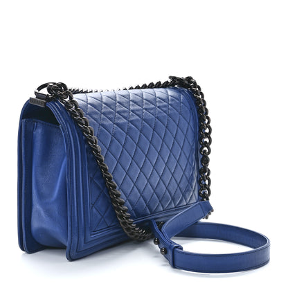 Chanel Calfskin Quilted New Medium Boy Flap Blue 3 of 11