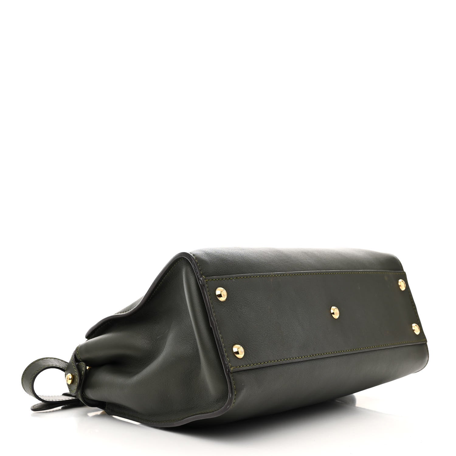 Fendi Vitello Seta Shiny Nappa Medium Peekaboo Iconic Satchel Verde Prato Makeup 4 of 18