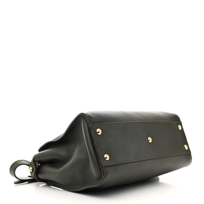 Fendi Vitello Seta Shiny Nappa Medium Peekaboo Iconic Satchel Verde Prato Makeup 4 of 18