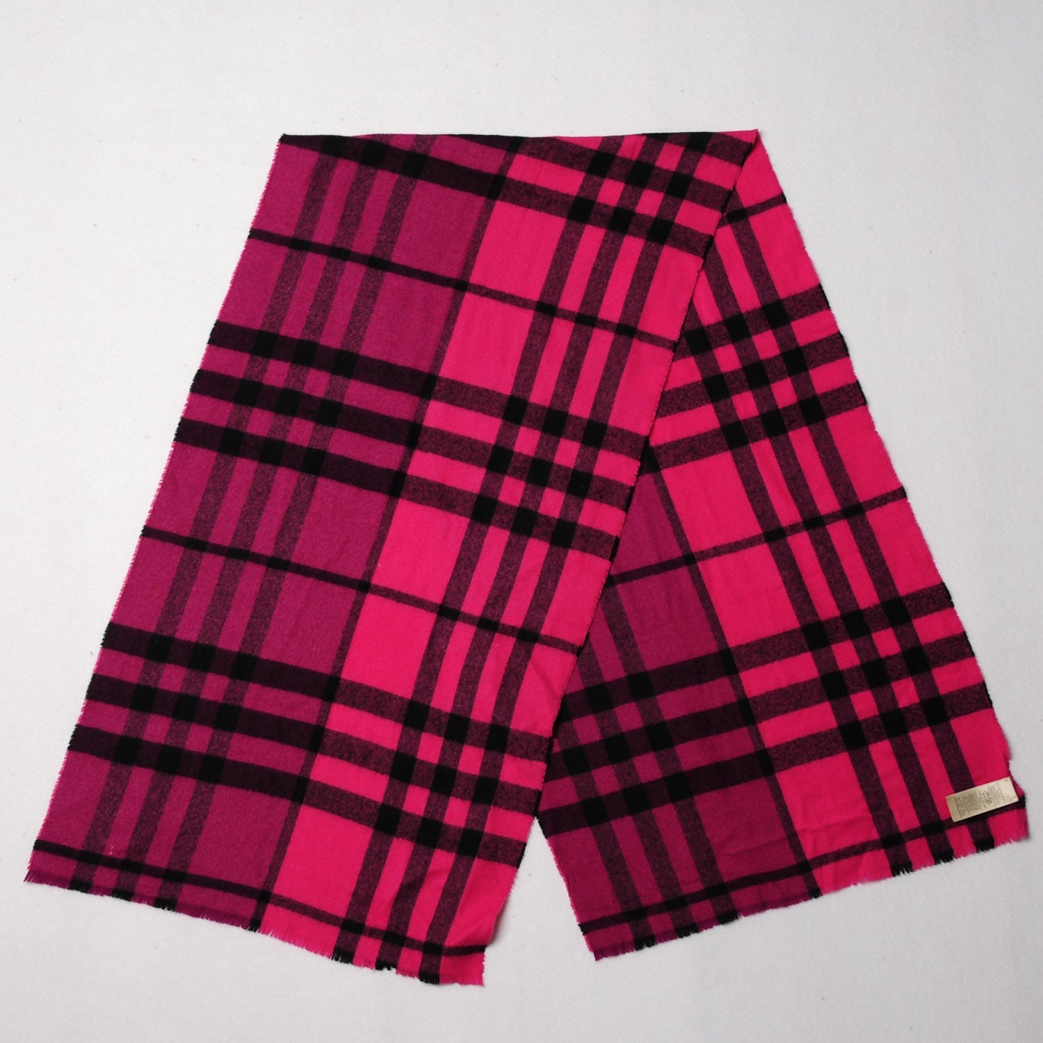 Burberry Cashmere Giant Check Fringe Scarf Pink 3 of 3