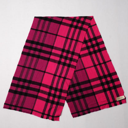 Burberry Cashmere Giant Check Fringe Scarf Pink 3 of 3