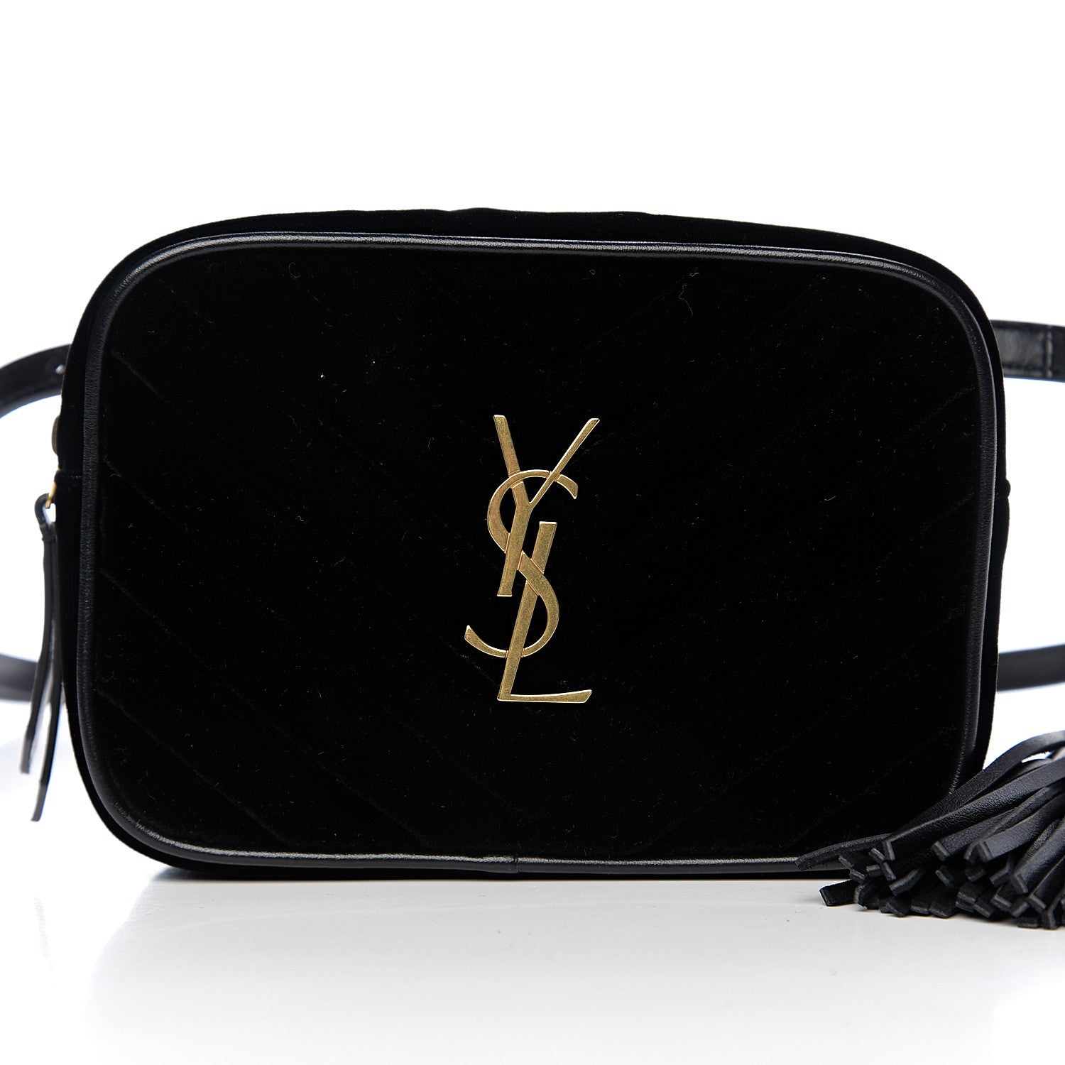 Saint Laurent Velour Matelasse Monogram Lou Belt Bag Black 6 of 8