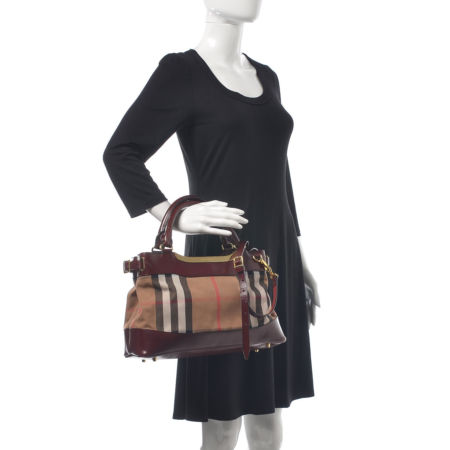 Burberry House Check Tote Burgundy 2 of 16