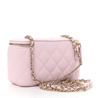 Chanel Caviar Quilted Small Tiny CC Vanity Case With Chain Light Pink 3 of 10