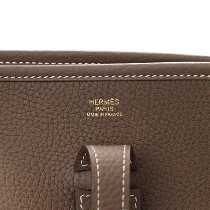 Hermes Taurillon Clemence Evelyne III PM Etoupe 6 of 12