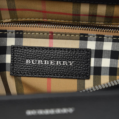 Burberry Derby Calfskin House Check Medium Banner Tote Black 7 of 14