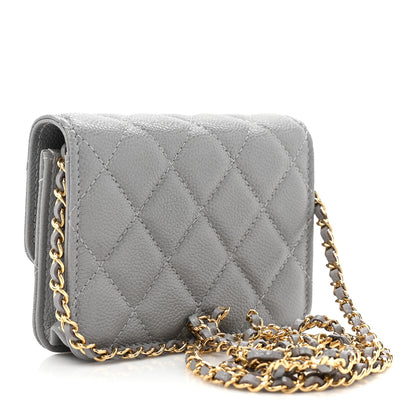 Chanel Caviar Quilted Miss Coco Clutch With Chain Grey 3 of 11