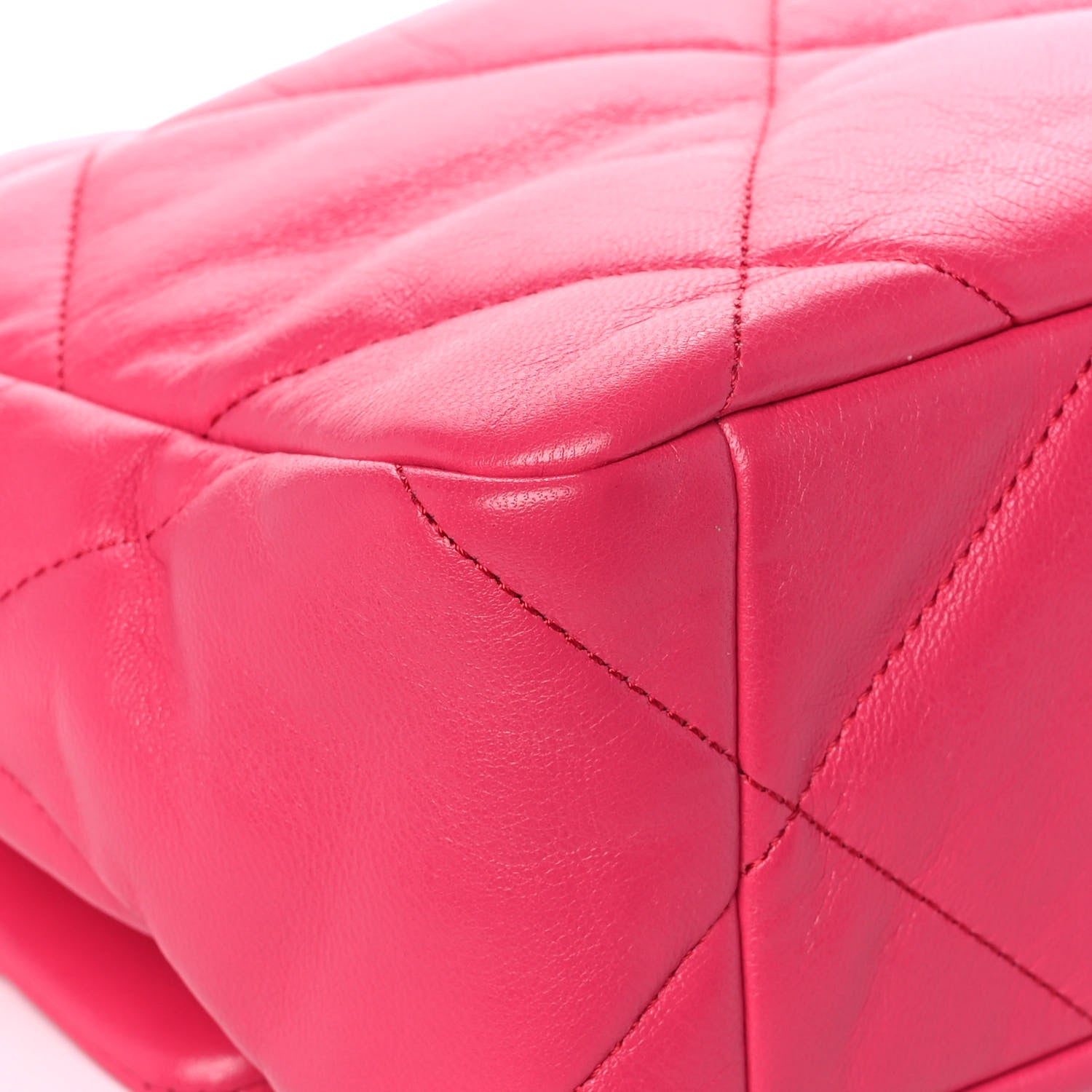 Chanel Goatskin Quilted Large Chanel 19 Flap Dark Pink 10 of 14