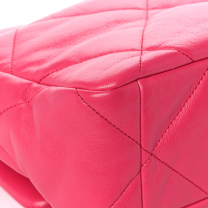 Chanel Goatskin Quilted Large Chanel 19 Flap Dark Pink 10 of 14