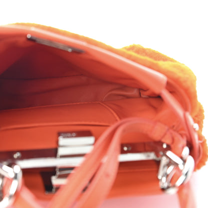 Fendi Shearling Nappa Mini Peekaboo Iconic Satchel Arancio 5 of 7