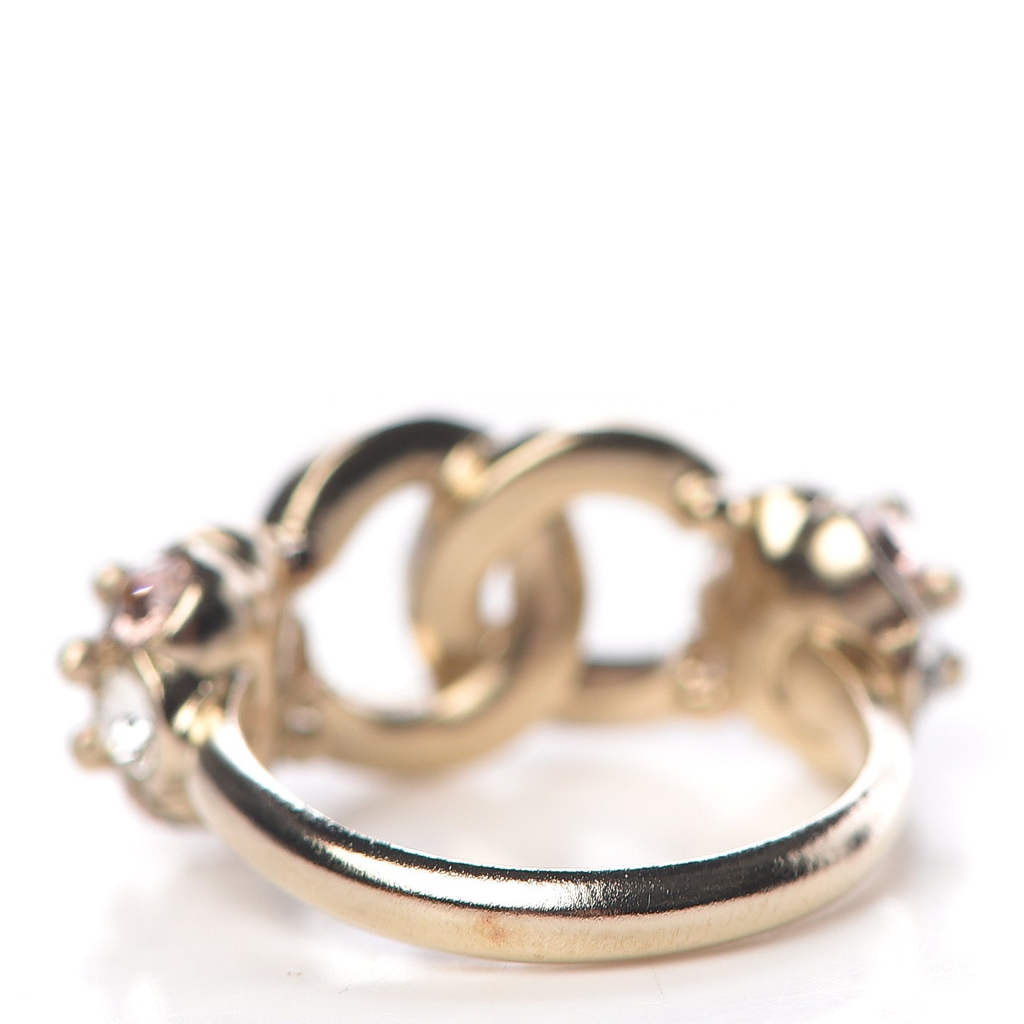 Crystal Poured Glass CC Ring 5 Gold