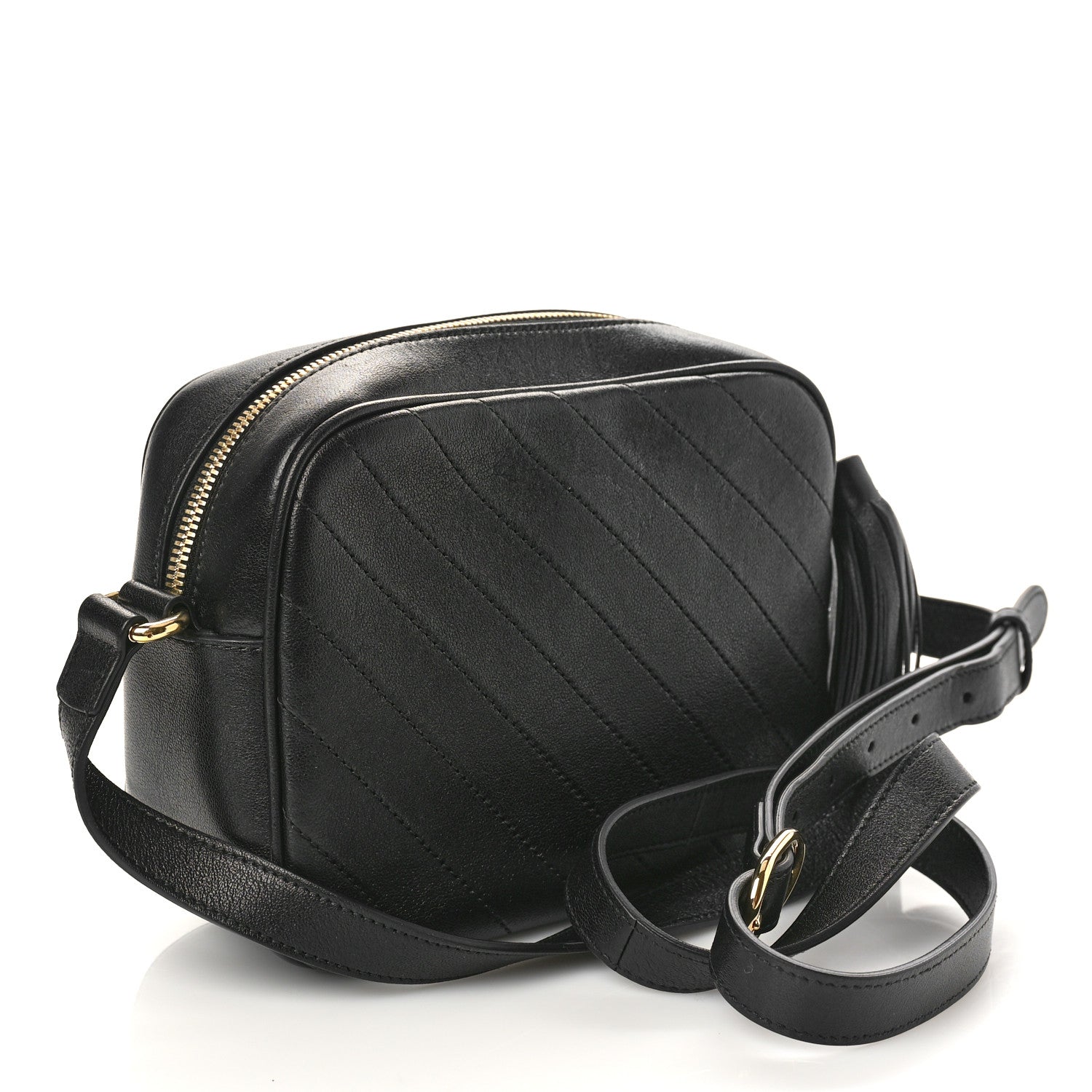 Gucci Sakai Be Green Calfskin Diagonal Stitched Small Blondie Shoulder Bag Black 2 of 8