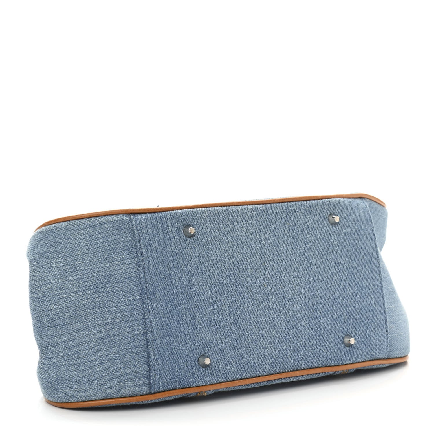 Christian Dior Denim Embroidered Satchel Blue 4 of 11
