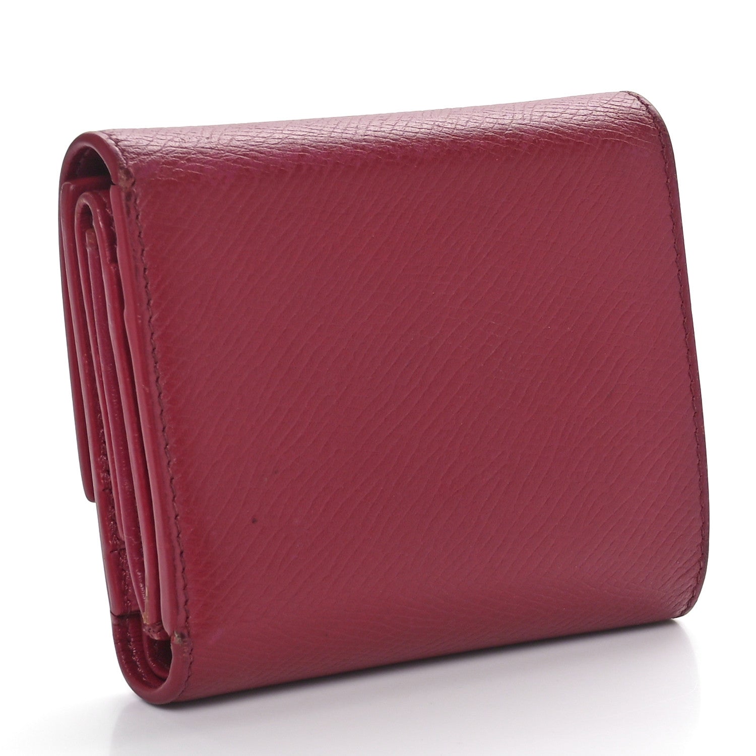 Celine Grained Calfskin Small Tri-Fold Wallet Red 3 of 10