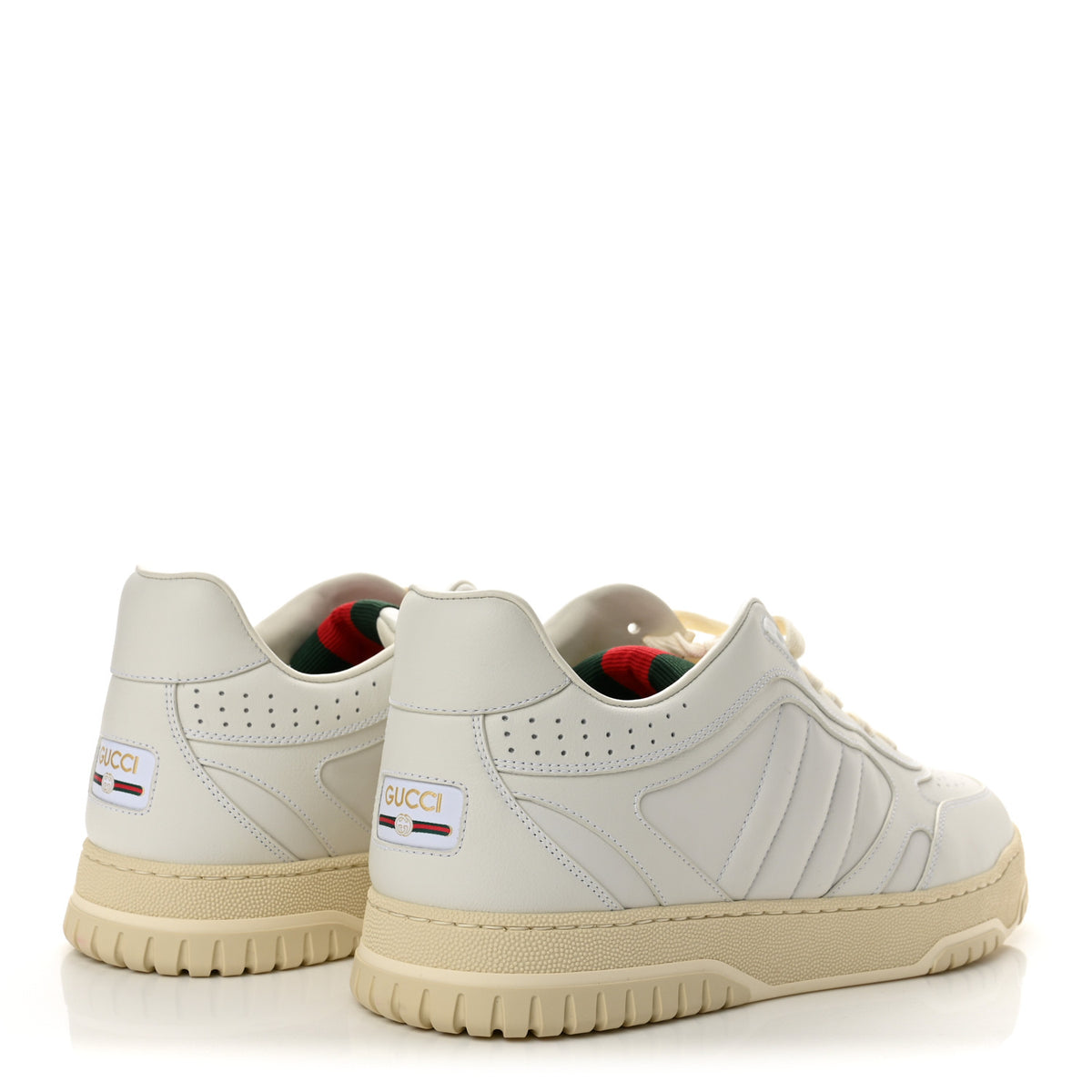 Gucci Sparrow Calfskin Mens Re-Web Sneakers 11.5 Green White Black 5 of 10