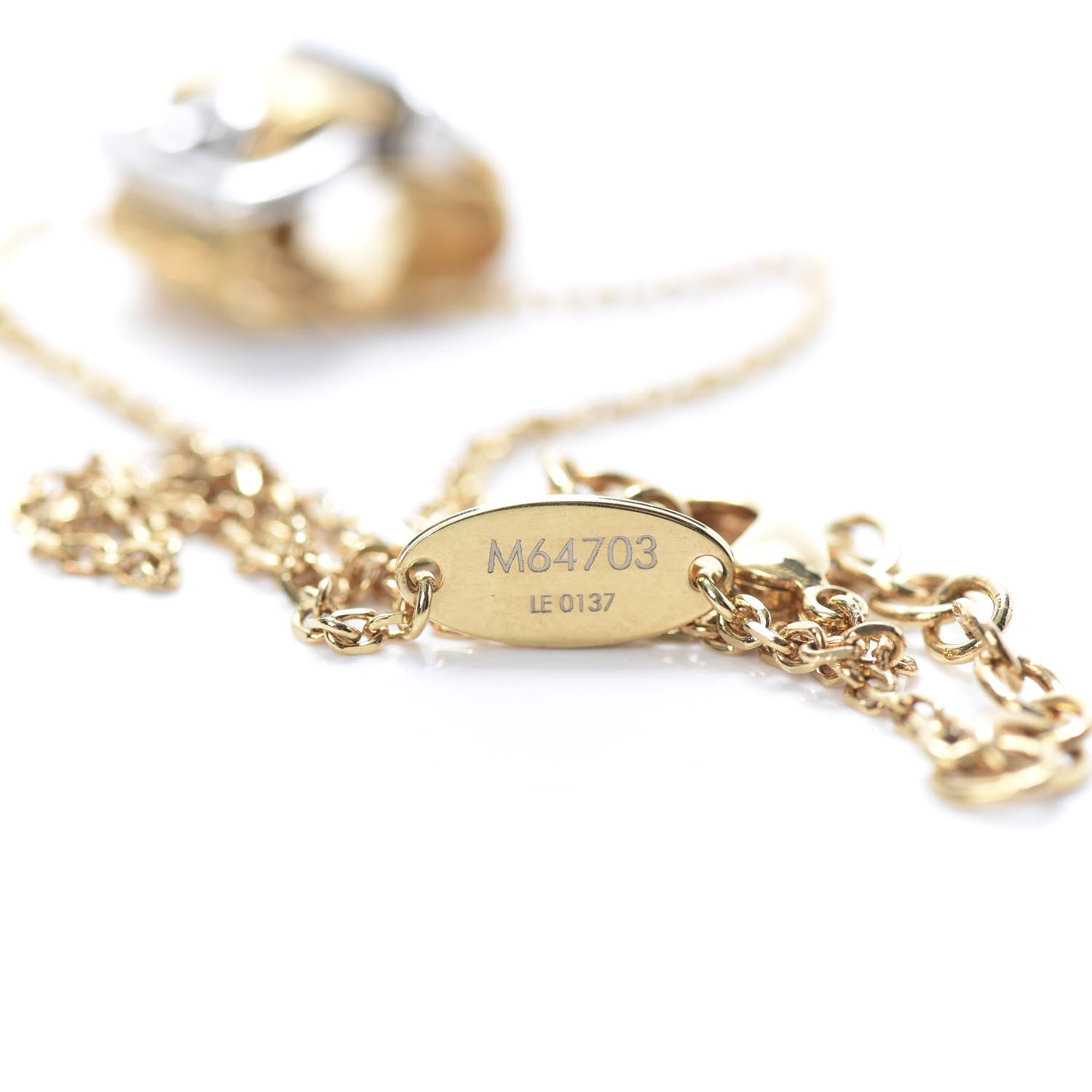 Louis Vuitton Nanogram Buckle Pendant Necklace Gold 5 of 5