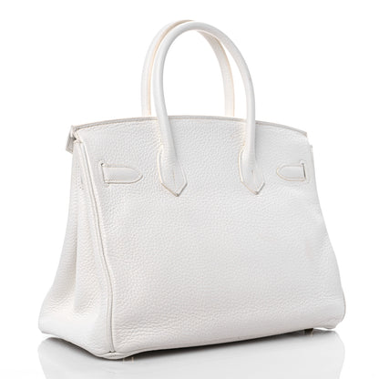 Hermes Taurillon Clemence Birkin 30 White 2 of 14