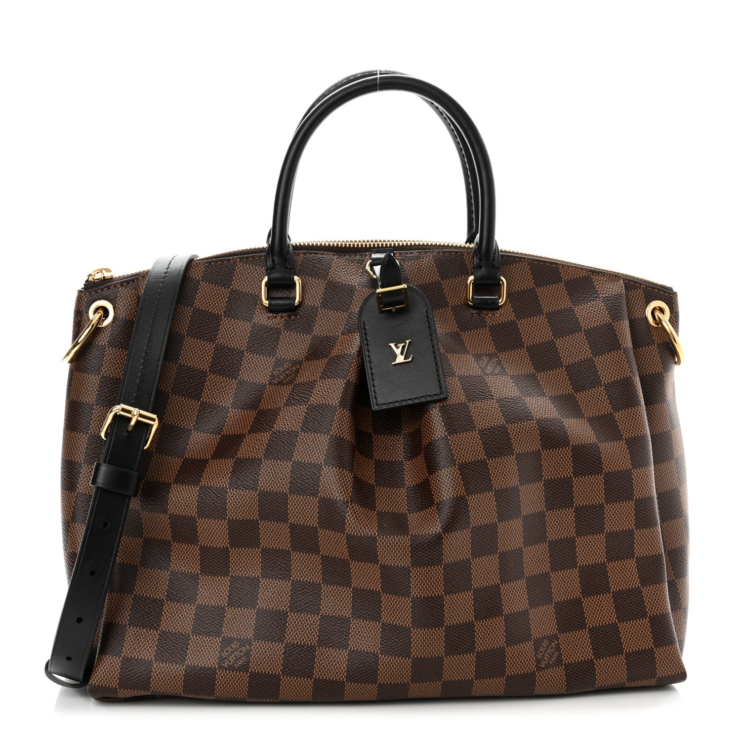Louis Vuitton Damier Ebene Odeon Tote MM Black 1 of 9