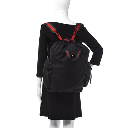 Gucci Techno Canvas Web Drawstring Backpack Black 2 of 11