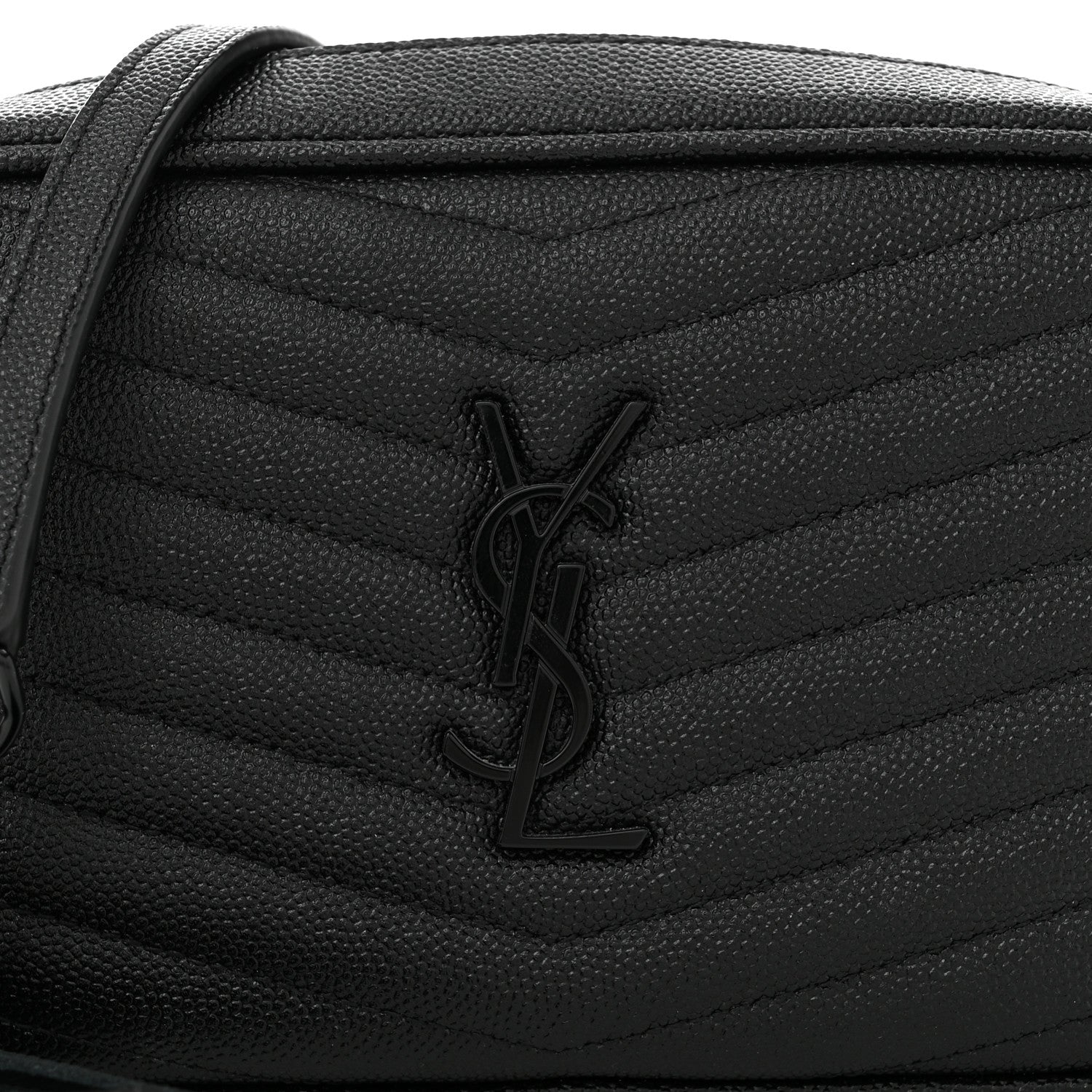 Saint Laurent Grain De Poudre Matelasse Monochrome Monogram Mini Lou Camera Bag Black 8 of 11
