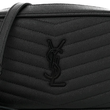 Saint Laurent Grain De Poudre Matelasse Monochrome Monogram Mini Lou Camera Bag Black 8 of 11