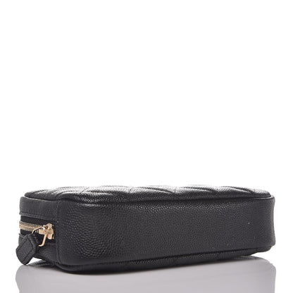 Chanel Caviar Quilted Small Curvy Pouch Cosmetic Case Black 4 of 8